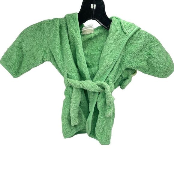 Carter's Baby Unisex Frog Robe Hooded Belted Fleece Green Size 18 Months - Picture 2 of 9
